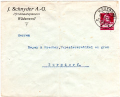 Schweiz 1921, 20 C. Pferdehaarspinnerei Privatganzsachenumschlag V. Wädenswil - Lettres & Documents
