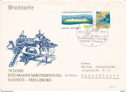 DDR 1979 70 Jahre Eisenbahnfährverbinding Sassnitz - Trelleborg FDC 26-08-1979 - Covers & Documents
