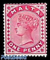 Malta 1885 1p, Rosa, Stamp Out Of Set, Unused (hinged) - Malte