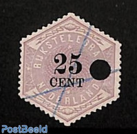 Netherlands 1877 Telegraph Stamp 25c Used 1v, Used Or CTO - Telegraph