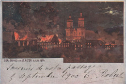 Der Brand Von St. PETER - 6 Juni 1899. ( Incendie Et Carte à La Lune.) - St. Peter