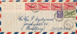 USA Air Mail Cover Sent To Denmark 10-12-1946 With More Stamps The Cover Is Folded In The Left Side - 2c. 1941-1960 Briefe U. Dokumente