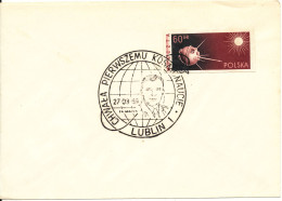 Poland Cover With Imperforated Stamp And Special SPACE (J.A. Gagarin) Postmark Lublin 27-3-1969 - Lettres & Documents