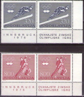 Yugoslavia 1976 - Winter Olympic Games Innsbruck - Mi 1630-1631 - MNH**VF - Unused Stamps