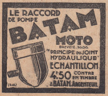Le Raccord De Pompe BATAM Moto - 1929 Vintage Advertising - Pubblicità  - Publicités