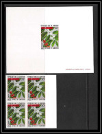 0003a Epreuve De Luxe Deluxe Proof Cameroun N° 539 Café (coffee Tree) + Non Dentelé Imperf ** MNH Bloc 4 - Arbres