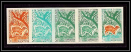 1043b Cote D'ivoire N° 214 Hyemoschus Aquaticus Chevrotain Water Deer Essai (proof) Non Dentelé Imperf ** MNH Bande 5 - Autres & Non Classés