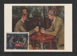 " LES JOUEURS DE CARTES De PAUL CEZANNE " Sur Carte Maximum De 1961 Edit° HAZAN. N° YT 1321 Parfait état CM à Saisir !!! - Altri & Non Classificati