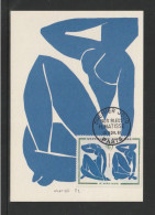 " LES NUS BLEUS D'HENRI MATISSE " Sur Carte Maximum De 1961 N° YT 1320 .Parfait état. Voir Les 2 Scans. CM à Saisir !!! - Otros & Sin Clasificación