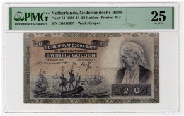 NETHERLANDS,20 GULDEN,1941,P.54,PMG25,VF - 20 Gulden