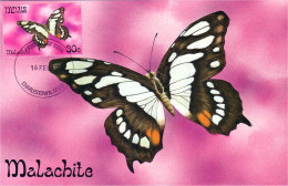 A45 228 Nevis Carte Maximum Papillon Butterfly Malachite - Butterflies