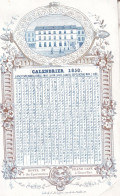 Bruxelles Calendrier 1850 Hôtel Du Grand Café Rue Des Eperonniers Format A5 Carte Porcelaine - Cartoncini Da Visita