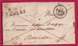 MARQUE P18P TULLE CORREZE EN NOIR 1830 INDICE 14 POUR AURILLAC CANTAL LETTRE - 1801-1848: Precursors XIX