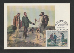 " BONJOUR MONSIEUR COURBET " Sur Carte Maximum De 1962. Editions Hazan. N° YT 1363. Parfait état. CM à Saisir !!! - Autres & Non Classés