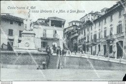 Bo789 Cartolina Castelnuovo D'asti Piazza Umberto I 1912 Alessandria - Alessandria