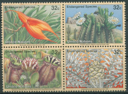 UNO New York 1996 Gefährdete Pflanzen 707/10 ZD Postfrisch - Unused Stamps