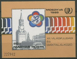 Ungarn 1985 Weltfestspiele Jugend Roter Platz Block 178 A Postfrisch (C92629) - Blocks & Sheetlets