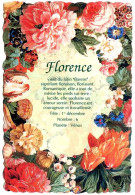 Carte Prénom  Fleurs FLORENCE  Fleur Carte Vierge TBE - Vornamen