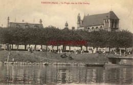 CPA VERNON - LA PLAGE VUE DE L'ILE CORDAY - Vernon