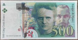 Billet De 500 Francs Pierre Et Marie CURIE 1994 FRANCE H030724010 - 500 F 1994-2000 ''Pierre Et Marie Curie''