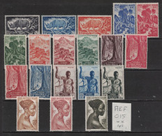 Afrique Equatoriale Française - AEF - 1945 - Yvert 208 à 226 Neuf SANS Charnière - Rhinocéros, Pirogue, Paysages - Ongebruikt