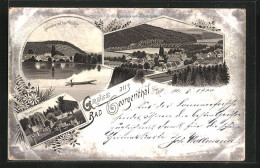 Lithographie Bad Georgenthal, Klosterruine, Panorama Mit Den Teichen  - Georgenthal