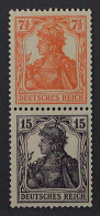 1917, Dt.Reich Zusammendr. S 8 Ba ** Germania 7 1/2 Pfg.+15 Pfg, Violett, 600,-€ - Cuadernillos & Se-tenant