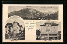 AK Ruhpolding /Obb., A. Gillitzers Gasthof Wittelsbach Und Dependance Villa Rauschberg, Gesamtansicht Mit Rauschberg  - Ruhpolding