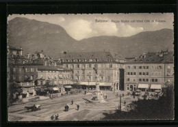 Cartolina Bolzano, Piazza Walter Coll' Hotel Città Di Bolzano  - Bolzano (Bozen)