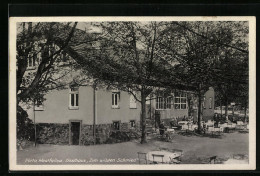 AK Porta Westfalica, Gasthaus Zum Wilden Schmied - Gartenansicht  - Porta Westfalica