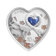 2024 China 10Yuan Coins  Auspicious Culture Heart To Heart Affinity Silver Coin 30g - Tsjaad