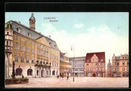 AK Coburg, Marktplatz Mit Geschäften  - Coburg