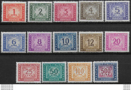 1947-54 Italia Segnatasse 14v. MNH Sassone N. 97/110 - Other & Unclassified