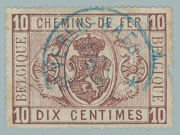 CF N°1, 10c Brun Càd Bleu Chemin De Fer Privé BEVEREN-WAES/1887/***  - Usados