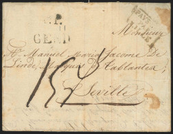 L. 1824 GEND (Gand) + P.P Pour Seville (Espagne) + Diverses Bonifications - 1815-1830 (Hollandse Tijd)