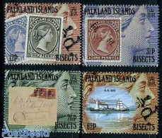 Falkland Islands 1991 Issue Of 1891 4v, Mint NH, Transport - Stamps On Stamps - Ships And Boats - Postzegels Op Postzegels