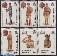 Falkland Islands 1992 Defense Force 6v, Mint NH, History - Various - Militarism - Uniforms - Militaria