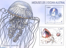 French Antarctic Territory 2021 Jellyfish S/s, Mint NH, Nature - Animals (others & Mixed) - Shells & Crustaceans - Nuovi