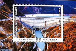 Georgia 2022 Enguri Arch Dam S/s, Mint NH, Nature - Water, Dams & Falls - Géorgie
