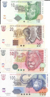 Lot De 4 Billets South African Reserve Bank: 10, 20, 50 Et 100 (Ten, Twenty, Fifty, One Hundred Rand) 2000 Environ - Zuid-Afrika