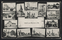 AK Worms A. Rh., Dom, Ernst Ludwigbrücke, Lagerhaus Und Hafen, Hagen-Standbild  - Worms