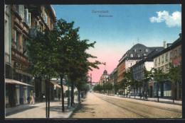 AK Darmstadt, Blick In Die Rheinstrasse  - Darmstadt