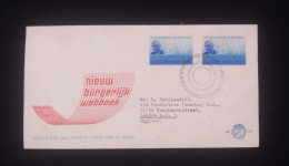 C) 1966. NETHERLANDS. FDC. SENT TO GREAT BRITAIN. DOUBLE STAMPS OF THE NEW CIVIL LAW. XF - Other & Unclassified