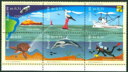 BRAZIL 1999 RESOURCES BLOCK OF 6, LIGHTHOUSE AND BUOY** - Leuchttürme