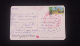 C) 1997. MEXICO. POSTCARD. SENT TO URUGUAY. YUCATAN STAMP. XF - Mexique