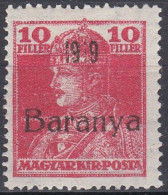 Hongrie Baranya 1919 Mi 35 Roi Charles IV (K6) - Baranya