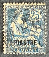 FRALV017U - Type Mouchon W Turkish Surcharge 1 Piastre - Turkish Post Office - French Levant - 1903 - Used Stamps