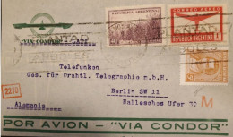 MI) 1936-42, ARGENTINA, AIR MAIL, VIA CONDOR, FROM BUENOS AIRES TO GERMANY, WITH CANCELLATION SLOGAN, MARIANO MORENO STA - Usati