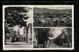 AK Bebra, Mühlenstrasse Mit Blick Auf Kirche, Gesamtansicht, Nürnberger-Strasse  - Bebra