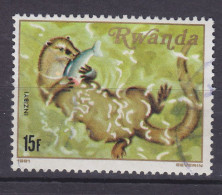 Rwanda 1981 Mi. 1124, 15 Fr Fleischfresser Animal Kongo-Kleinkrallenotter Inzibyi - Oblitérés